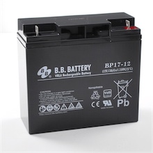 12V 17Ah Batterie au plomb (AGM), B.B. Battery BP17-12, VdS, 181x76x166 mm (Lxlxh), Borne B1 (Vis crou M5)