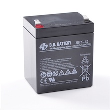 12V 5Ah Batterie au plomb (AGM), B.B. Battery BP5-12, 90x70x102 mm (Lxlxh), Borne T2 Faston 250 (6,3 mm)