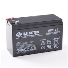 12V 7Ah Batterie au plomb (AGM), B.B. Battery BP7-12, VdS, 151x65x93 mm (Lxlxh), Borne T2 Faston 250 (6,3 mm)