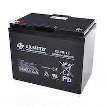 12V 80Ah Batterie au plomb (AGM), B.B. Battery EB80-12, 260x168x209 mm (Lxlxh), Borne I2 (Insert M6)