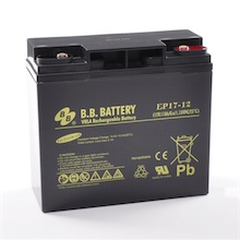 12V 17Ah Batterie au plomb (AGM), B.B. Battery EP17-12, 181x76x166 mm (Lxlxh), Borne I1 (Insert M5)