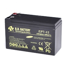 12V 7Ah Batterie au plomb (AGM), B.B. Battery EP7-12, 151x65x93 mm (Lxlxh), Borne T2 Faston 250 (6,3 mm)