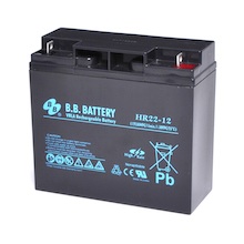 12V 22Ah Batterie au plomb (AGM), B.B. Battery HR22-12, 181x76x166 mm (Lxlxh), Borne B1 (Vis crou M5)