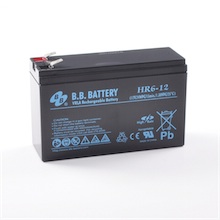 12V 6Ah Batterie au plomb (AGM), B.B. Battery HR6-12, 151x51x94 mm (Lxlxh), Borne T2 Faston 250 (6,3 mm)