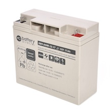 12V 17Ah batterie Stand-by au plomb, battery-direct SBY-AGM-12-17, 181x77x167 mm (Lxlxh), Borne B1 (Vis crou M5)