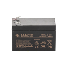 12V 3.6Ah Batterie au plomb (AGM), B.B. Battery SHR3.6-12 / CPS3.6-12, 102x48x65 mm (Lxlxh), Borne T2 Faston 250 (6,3 mm)