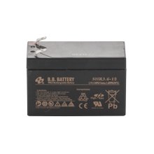 12V 3.6Ah Batterie au plomb (AGM), B.B. Battery SHR3.6-12 / CPS3.6-12,  102x48x65 mm (Lxlxh), Borne T2 Faston 250 (6,3 mm)