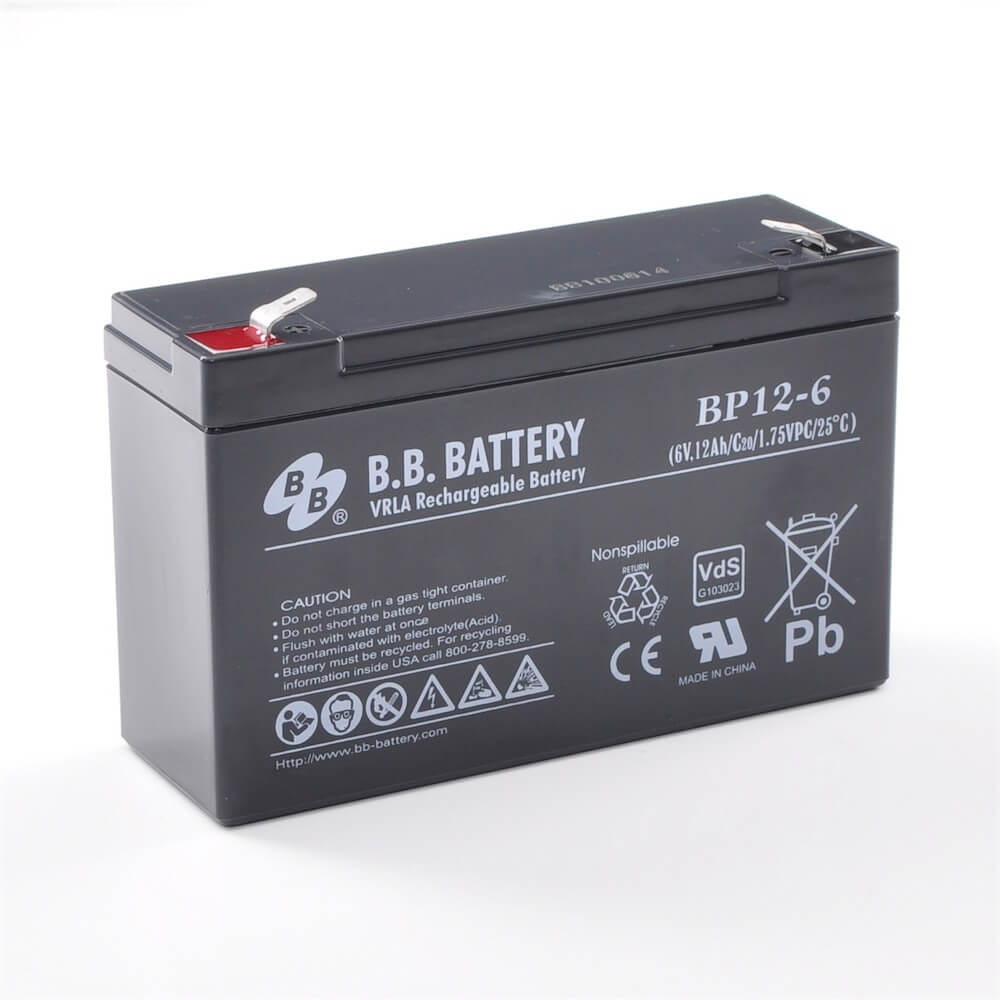 6V 12Ah Batterie au plomb (AGM), B.B. Battery BP12-6, VdS