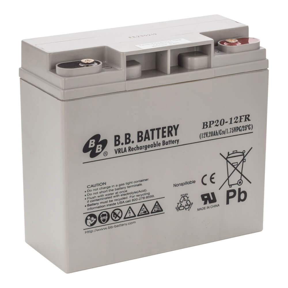 12V 20Ah Batterie au plomb (AGM), B.B. Battery BP20-12FR, difficilement  inflammable, remplace e.a. Panasonic LC