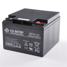 12V 26Ah Batterie au plomb (AGM), B.B. Battery BP26-12, VdS, 175x166x123 mm (Lxlxh), Borne I1 (Insert M5)