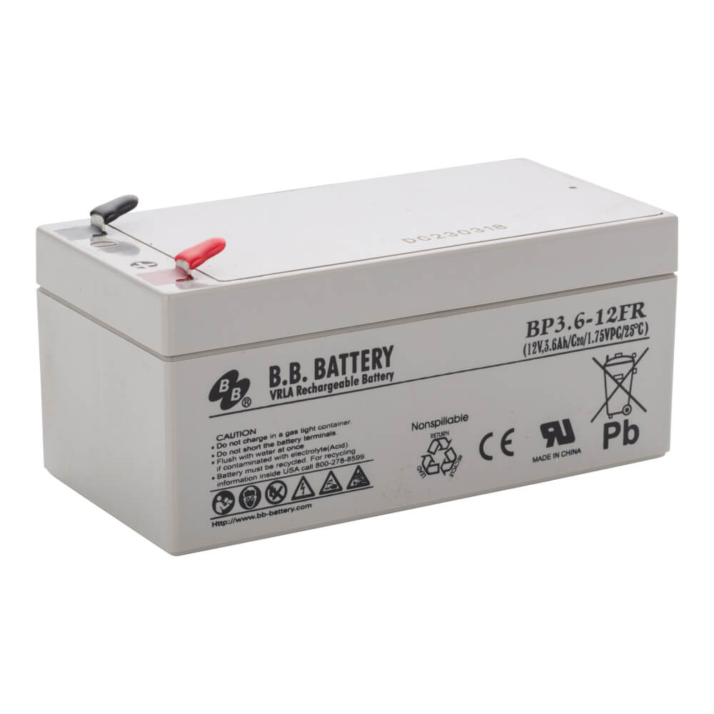 12V 3.6Ah Batterie au plomb (AGM), B.B. Battery BP3.6-12, difficilement  inflammable, 134x67x60 mm (