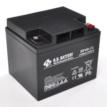 12V 40Ah Batterie au plomb (AGM), B.B. Battery BP40-12, VdS, 197x165x171 mm (Lxlxh), Borne I2 (Insert M6)