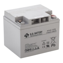 12V 40Ah Batterie au plomb (AGM), B.B. Battery BP40-12FR, VdS, difficilement inflammable, 197x165x171 mm (Lxlxh), Borne I2 (Insert M6)