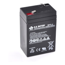 6V 5Ah Batterie au plomb (AGM), B.B. Battery BP5-6, 70x48x102 mm (Lxlxh), Borne T1 Faston 187 (4,75 mm)