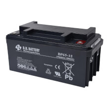 12V 65Ah Batterie au plomb (AGM), B.B. Battery BP65-12, 350x166x174 mm (Lxlxh), Borne I2 (Insert M6)