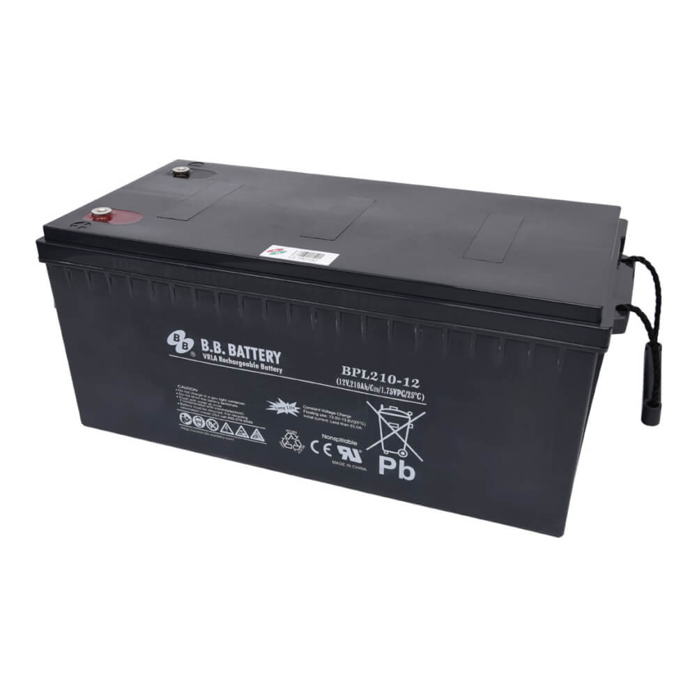 12V 210Ah Batterie au plomb (AGM), B.B. Battery BPL210-12, 522x240x216  (Lxlxh), Borne I3 (Insert M8)