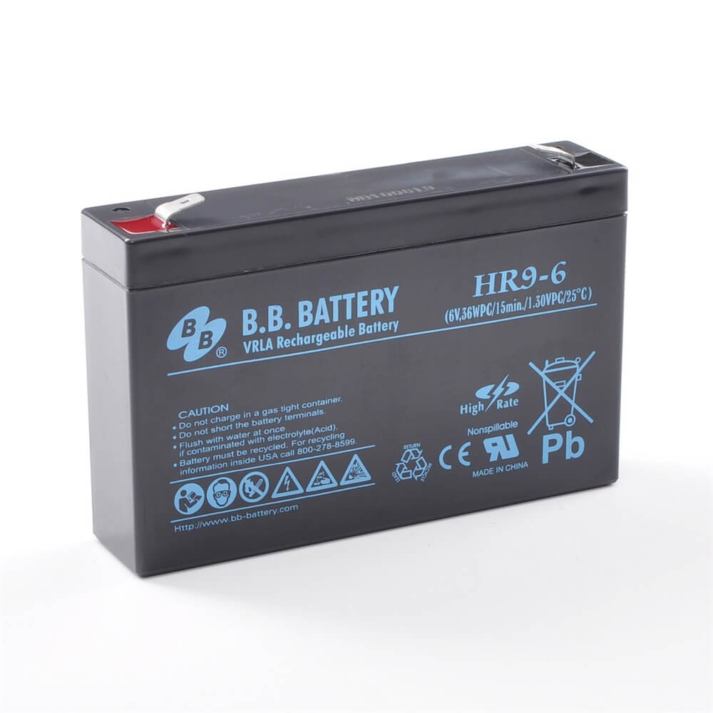 12V 6Ah Batterie au plomb (AGM), B.B. Battery HR6-12, 151x51x94 mm