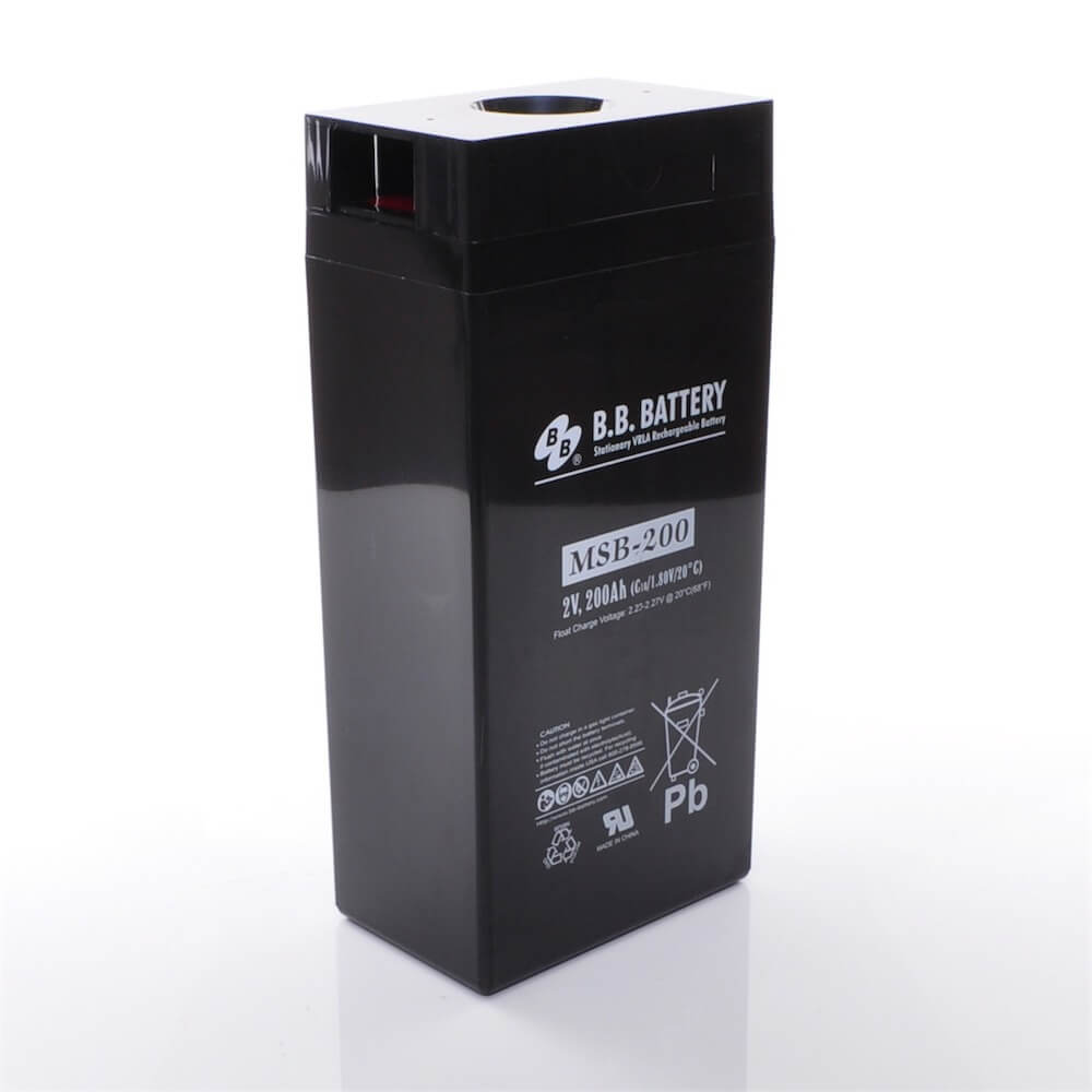 2V 200Ah Batterie au plomb (AGM), B.B. Battery MSB-200, 173x111x357 mm  (Lxlxh), Borne B6 (Vis