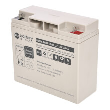 12V 20Ah Batterie au plomb, battery-direct SBYH-AGM-12-20, 181x77x167 mm (Lxlxh), Borne B1 (Vis crou M5)