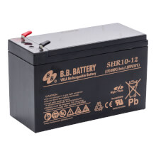 12V 10Ah Batterie au plomb (AGM), B.B. Battery SHR10-12, 151x65x94 mm (Lxlxh), Borne T2 Faston 250 (6,3 mm)